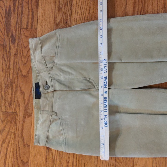 Vintage JouJou Skins Genuine Suede Pistachio Green Straight Leg Pants Size 5/6 - Picture 13 of 15